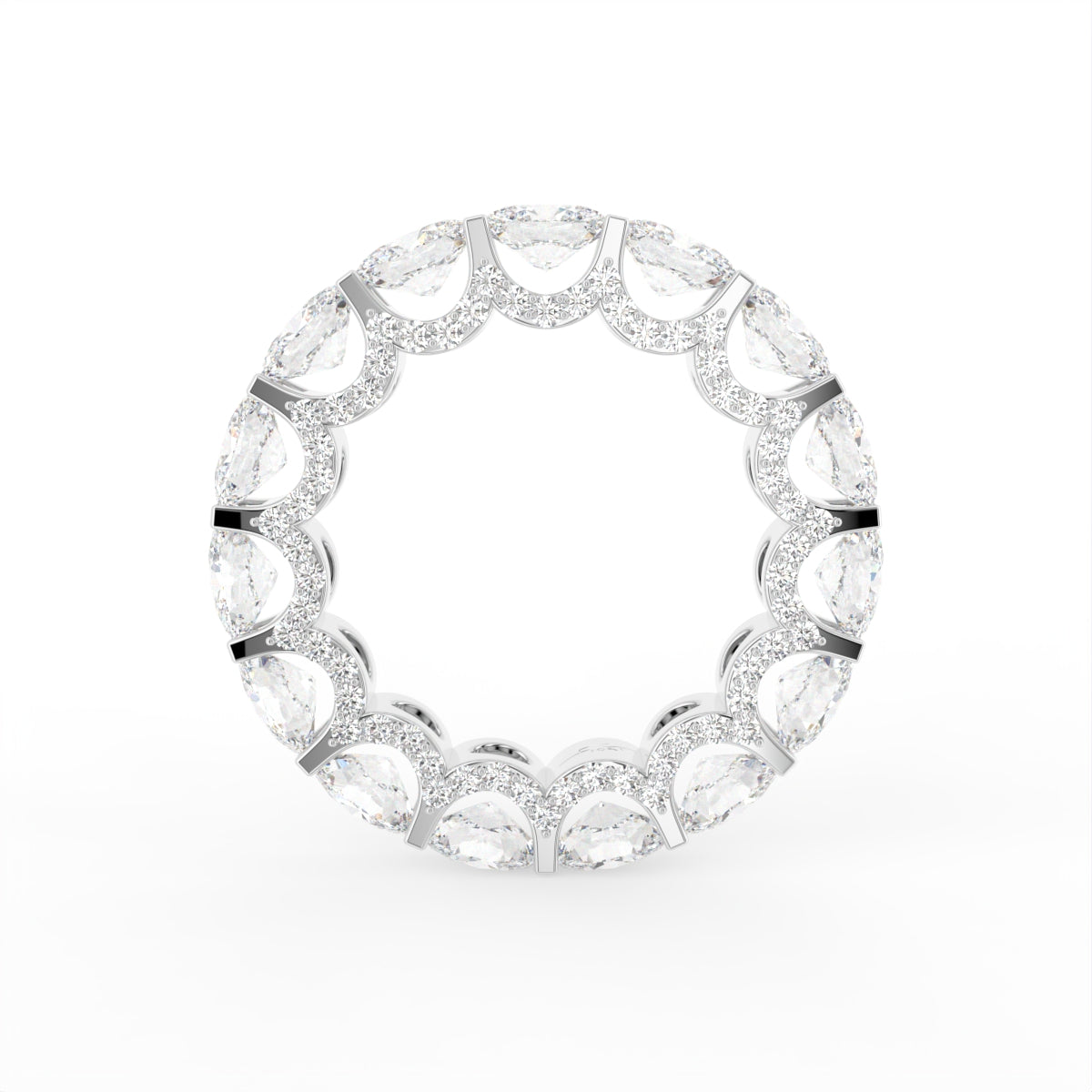 18K Full Eternity Oval Diamond Ring — FRONT