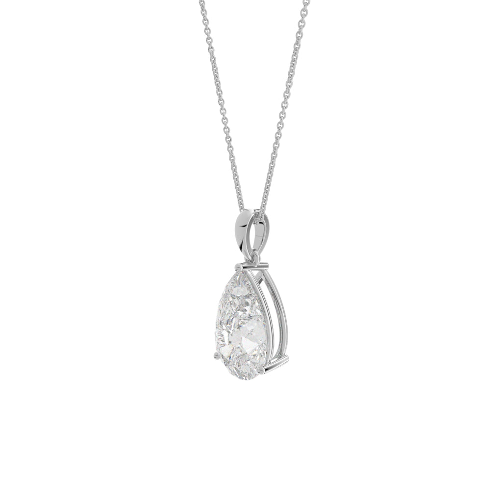 18K Solitaire Pear Diamond Pendant — 3D VIEW