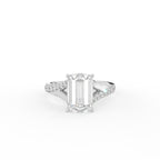 18K Solitaire Radiant Diamond Engagement Ring — TOP
