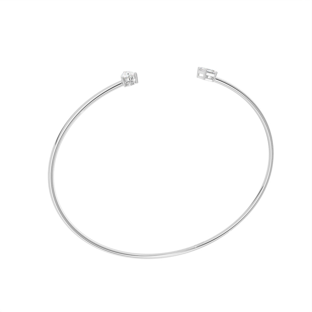18K Solitaire Diamond Bangle — 3D VIEW