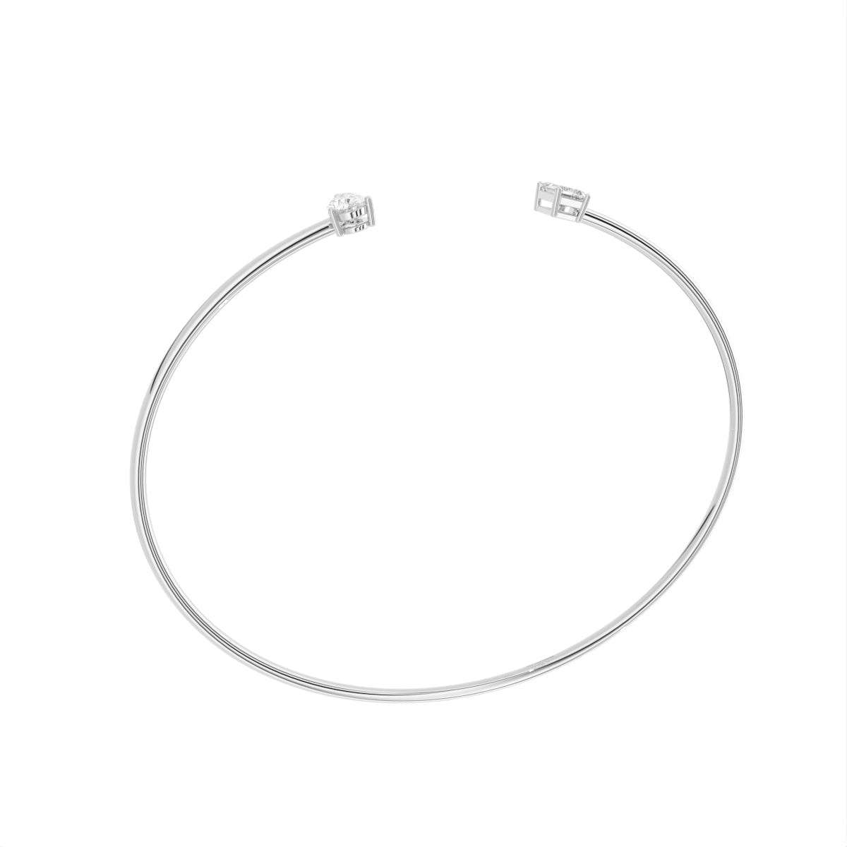 18K Solitaire Diamond Bangle — 3D VIEW