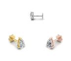 18K Pear Diamond Piercing Earring — 3 COLOR