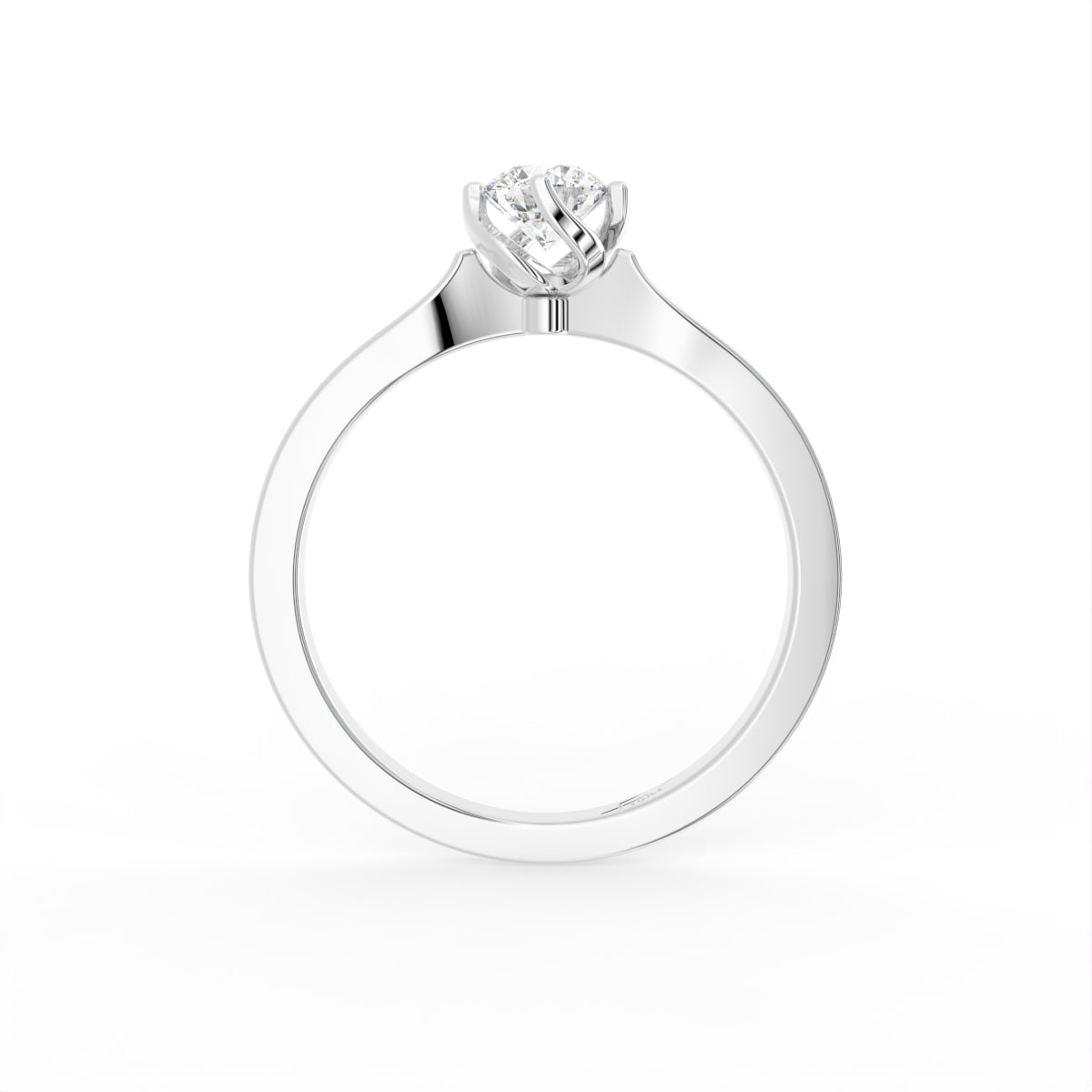 18K Solitaire Diamond Ring — FRONT
