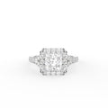 18K Halo Princess Cut Diamond Ring — TOP