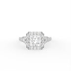 18K Halo Princess Cut Diamond Ring — TOP