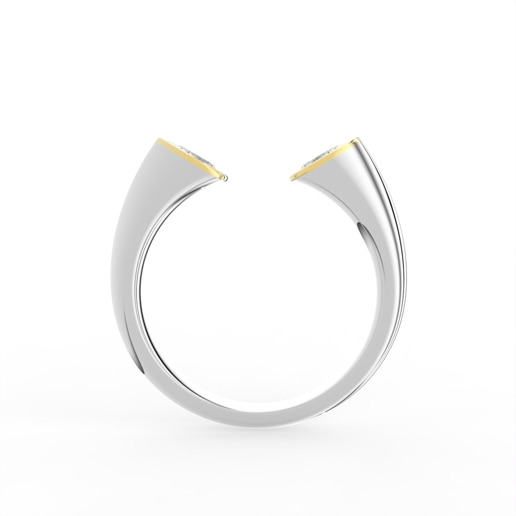 Sterling Silver Diamond Ring — FRONT/BACK