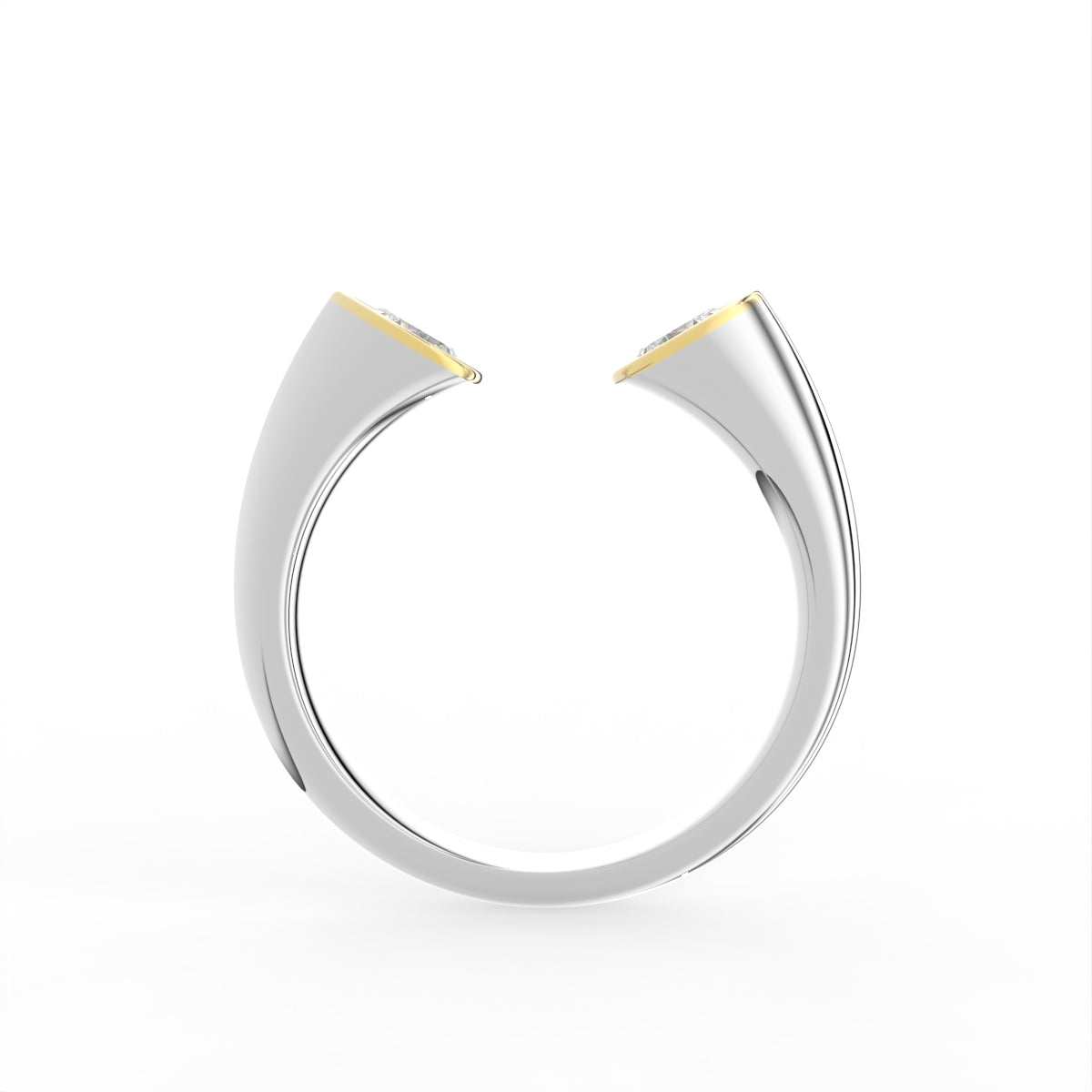 Sterling Silver Diamond Ring — FRONT/BACK