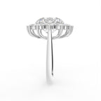 18K Halo Oval Diamond Ring — SIDE
