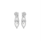 18K White Gold Diamond Drop Earrings — BACK