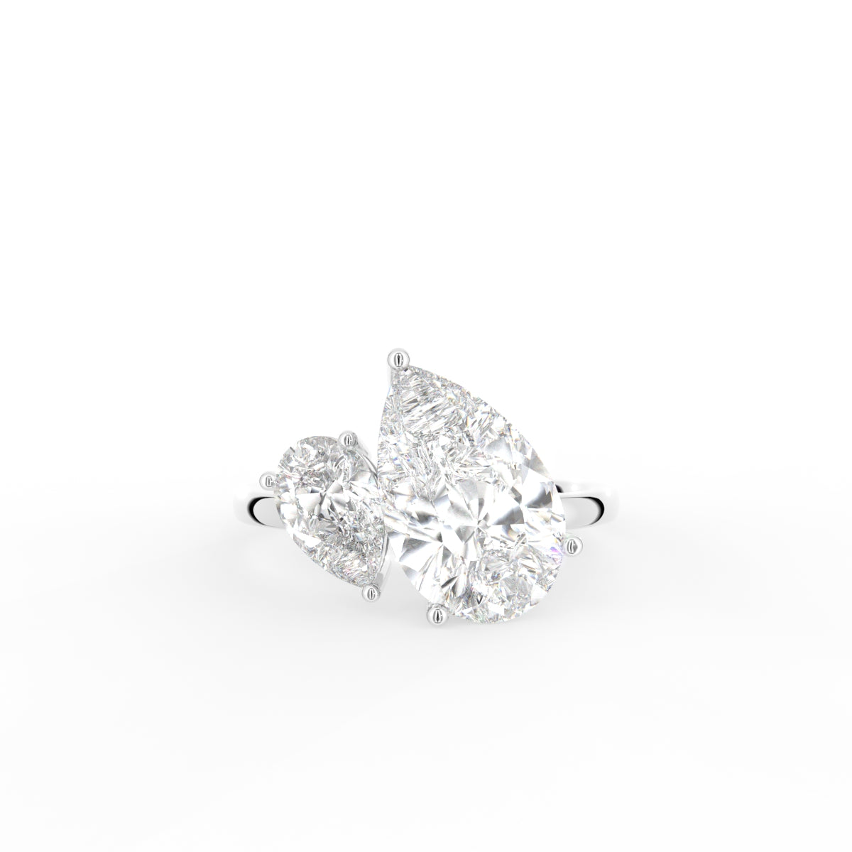 18K Pear Diamond Engagement Ring — TOP