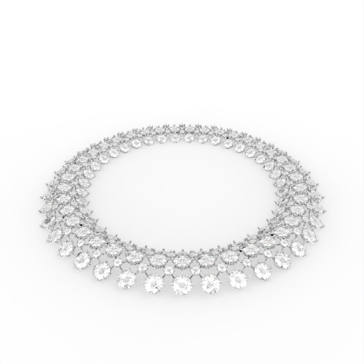Sterling Silver Diamond Necklace — IMAGE URL