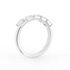 vimg:FJ3266|vimg:FJ3267|14K White Gold Eternity Emerald Diamond Ring — 3D VIEW