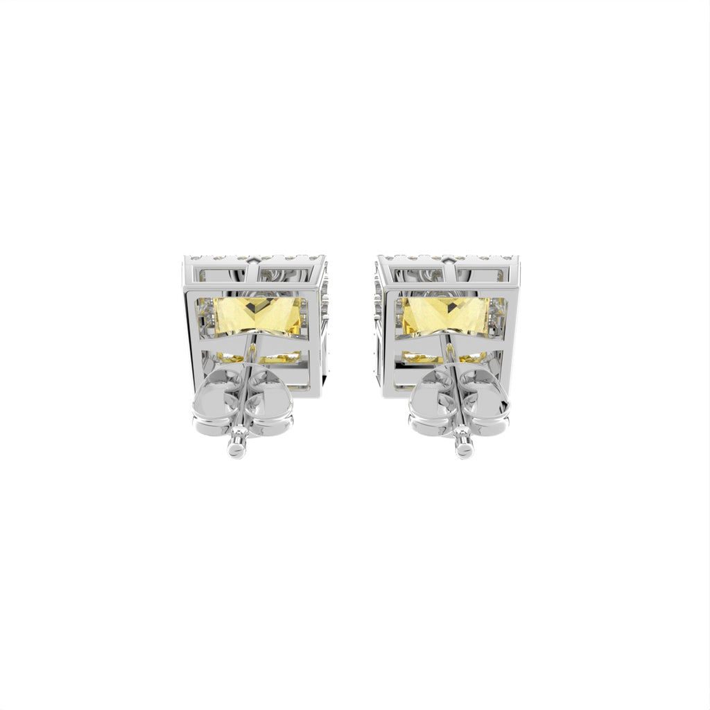 vimg:Z01800|18K Princess Halo Diamond Earrings — BACK