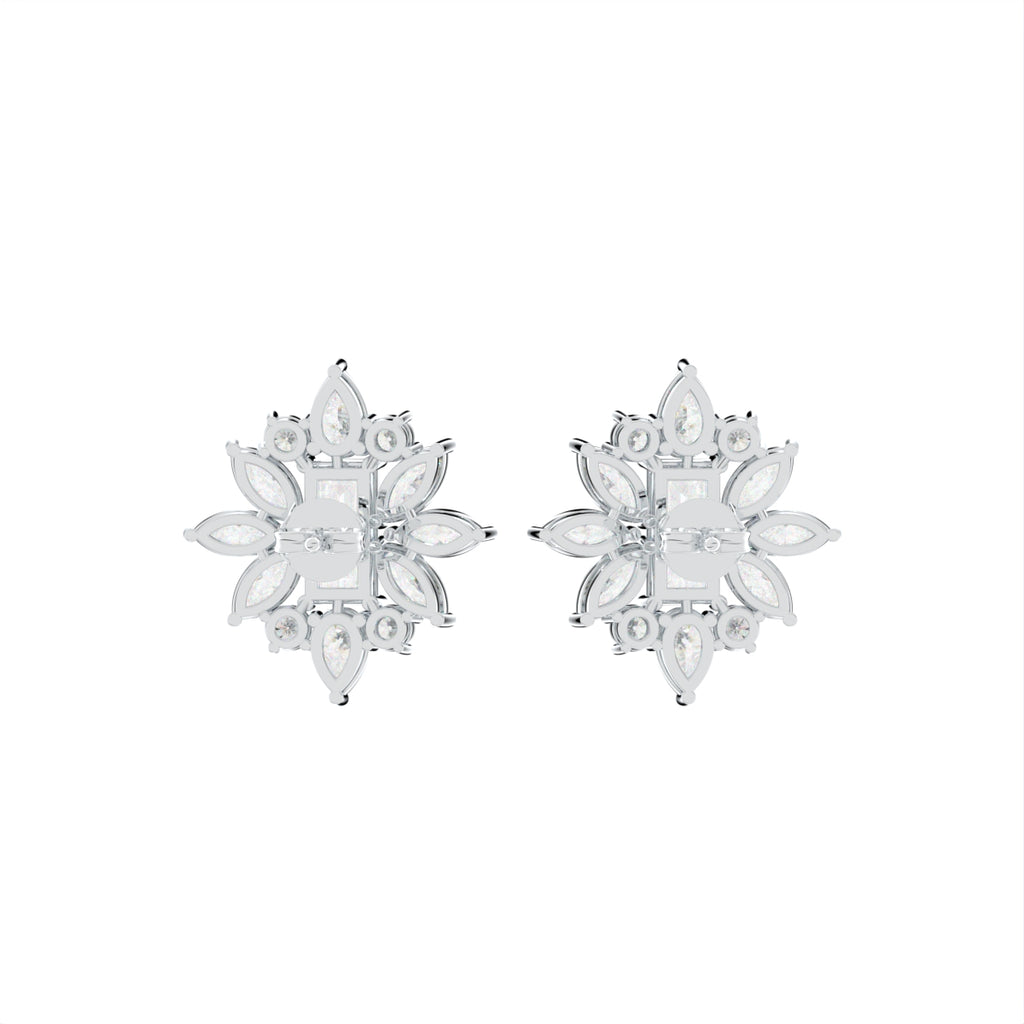 18K Marquise Diamond Stud Earrings — BACK
