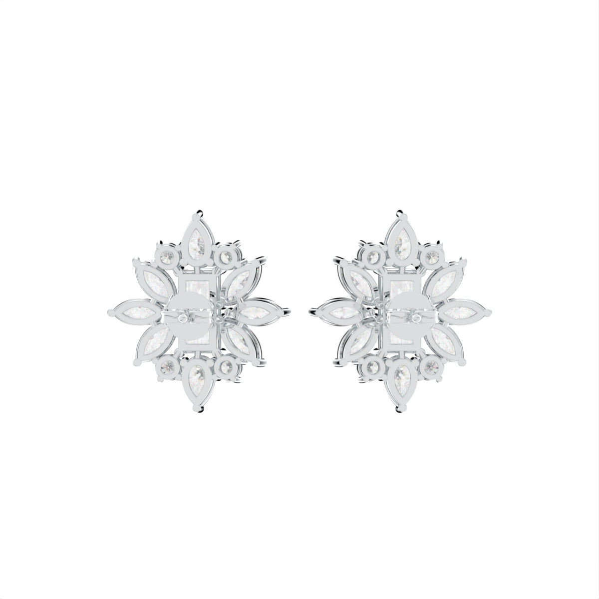 18K Marquise Diamond Stud Earrings — BACK