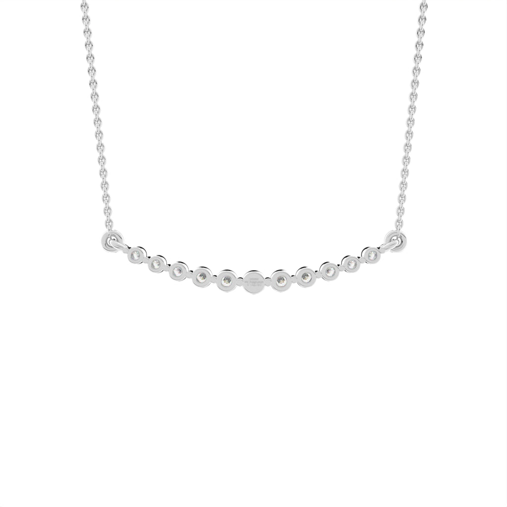 18K Geometric Round Diamond Pendant — BACK