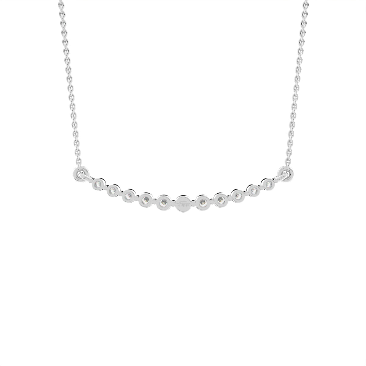 18K Geometric Round Diamond Pendant — BACK