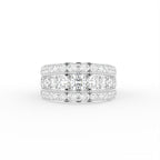 18K Eternity Round Diamond Multi-Row Ring — TOP