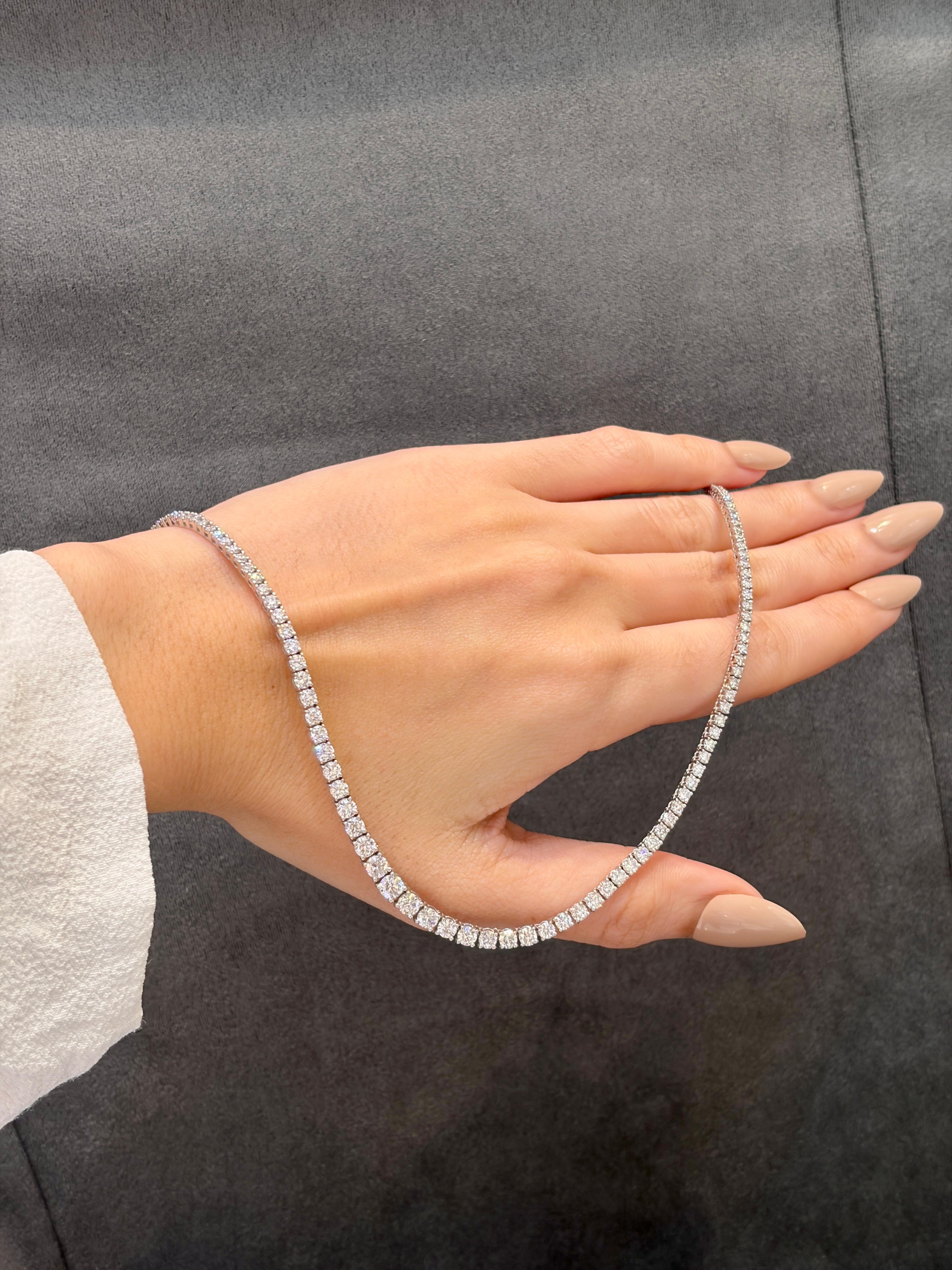 18K White Round Old European Diamond Necklace 8.55ct — IMAGE URL