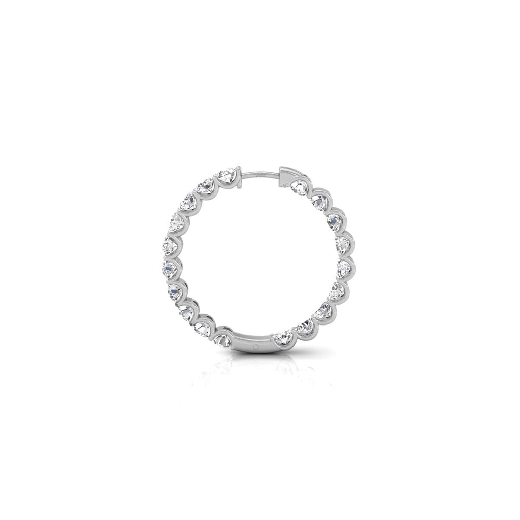 18K Diamond Hoop Earrings — SIDE VIEW