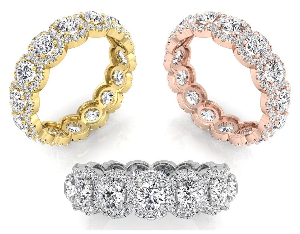 18K Full Eternity Diamond Ring — 3 COLOR