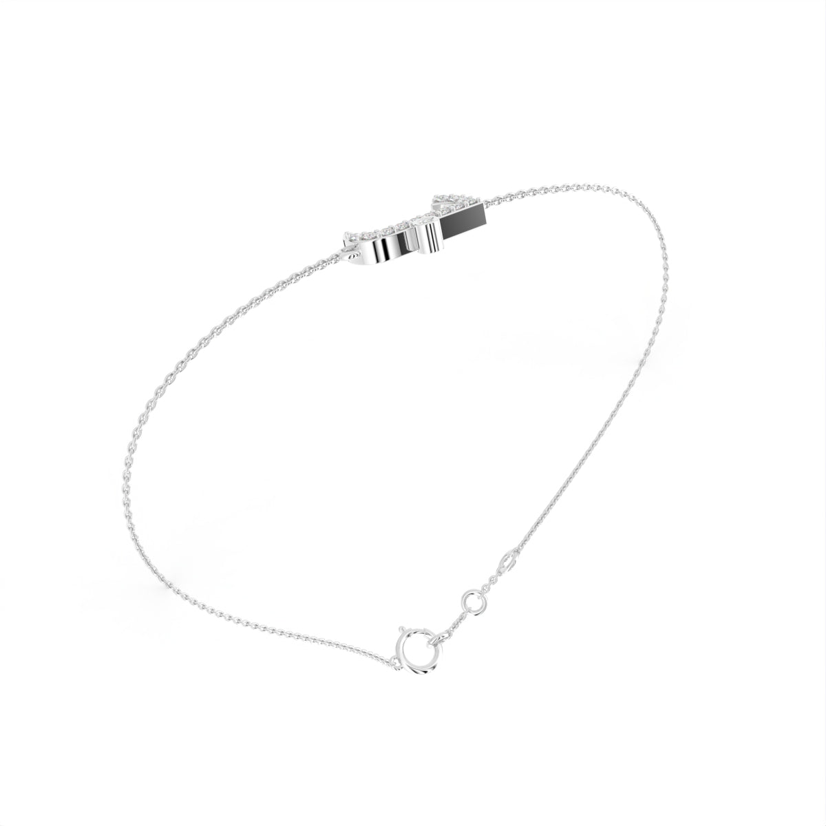 18K Arabic Alphabet Diamond Bracelet — 3D VIEW