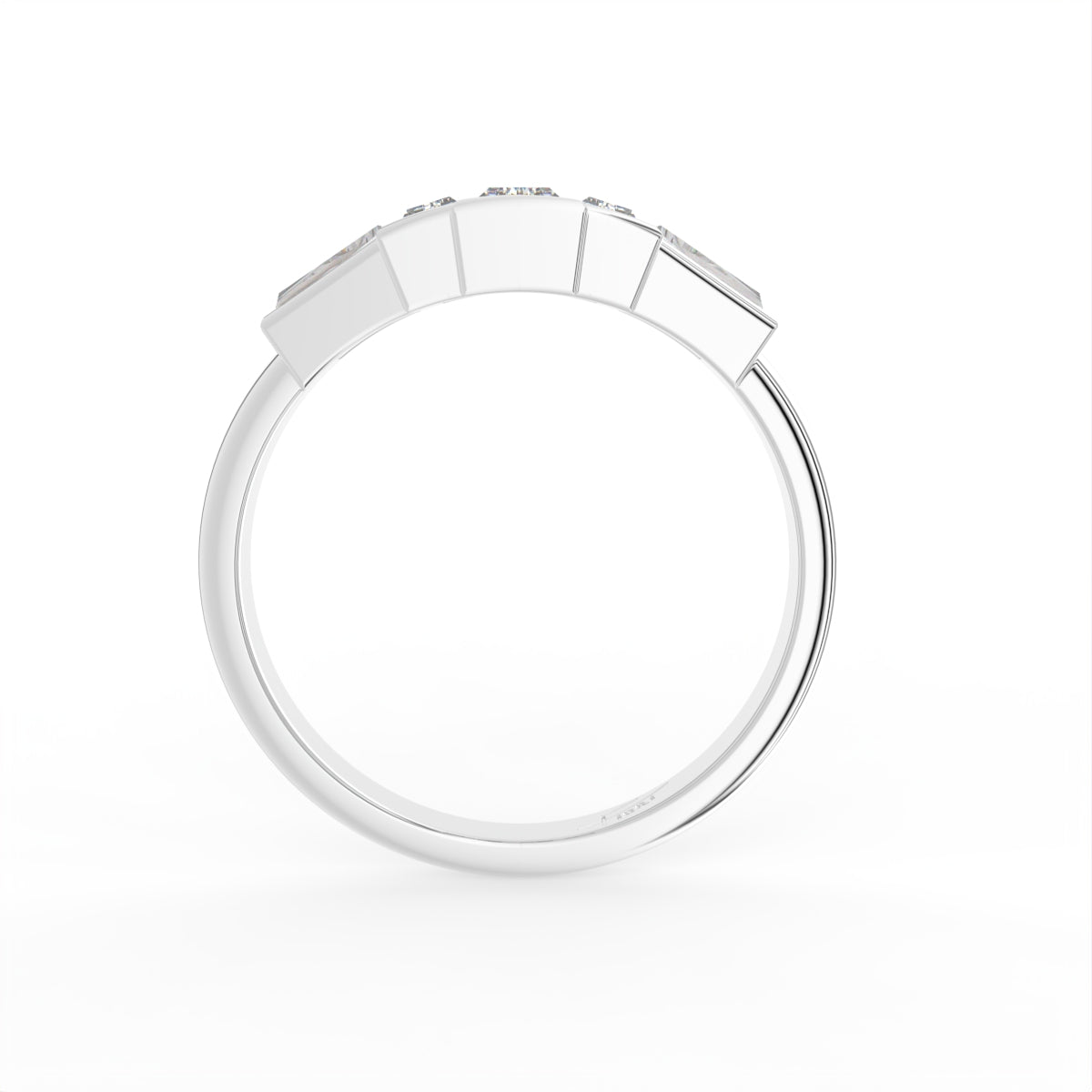 vimg:FJ3230|vimg:FJ3231|18K White Gold Trilogy Baguette Diamond Ring — FRONT