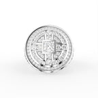 14K White Gold Bespoke Round Pave Diamond Ring — TOP