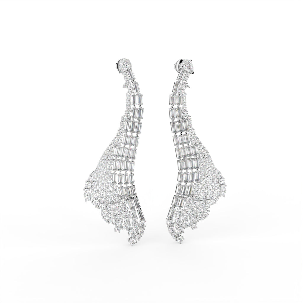 Sterling Silver Diamond Earrings — IMAGE URL