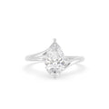 18K Pear Solitaire Diamond Engagement Ring — TOP