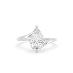 18K Pear Solitaire Diamond Engagement Ring — TOP