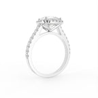 18K Halo Cushion Cut Diamond Engagement Ring — 3D VIEW