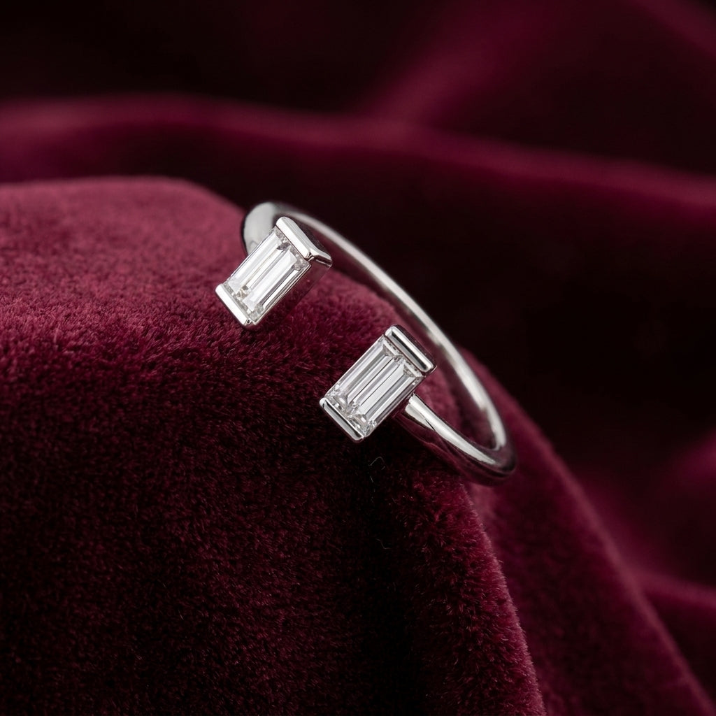 18K White Gold Baguette Diamond Ring