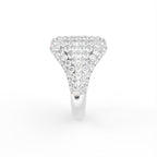 18K Bespoke Baguette Pavé Diamond Ring — SIDE