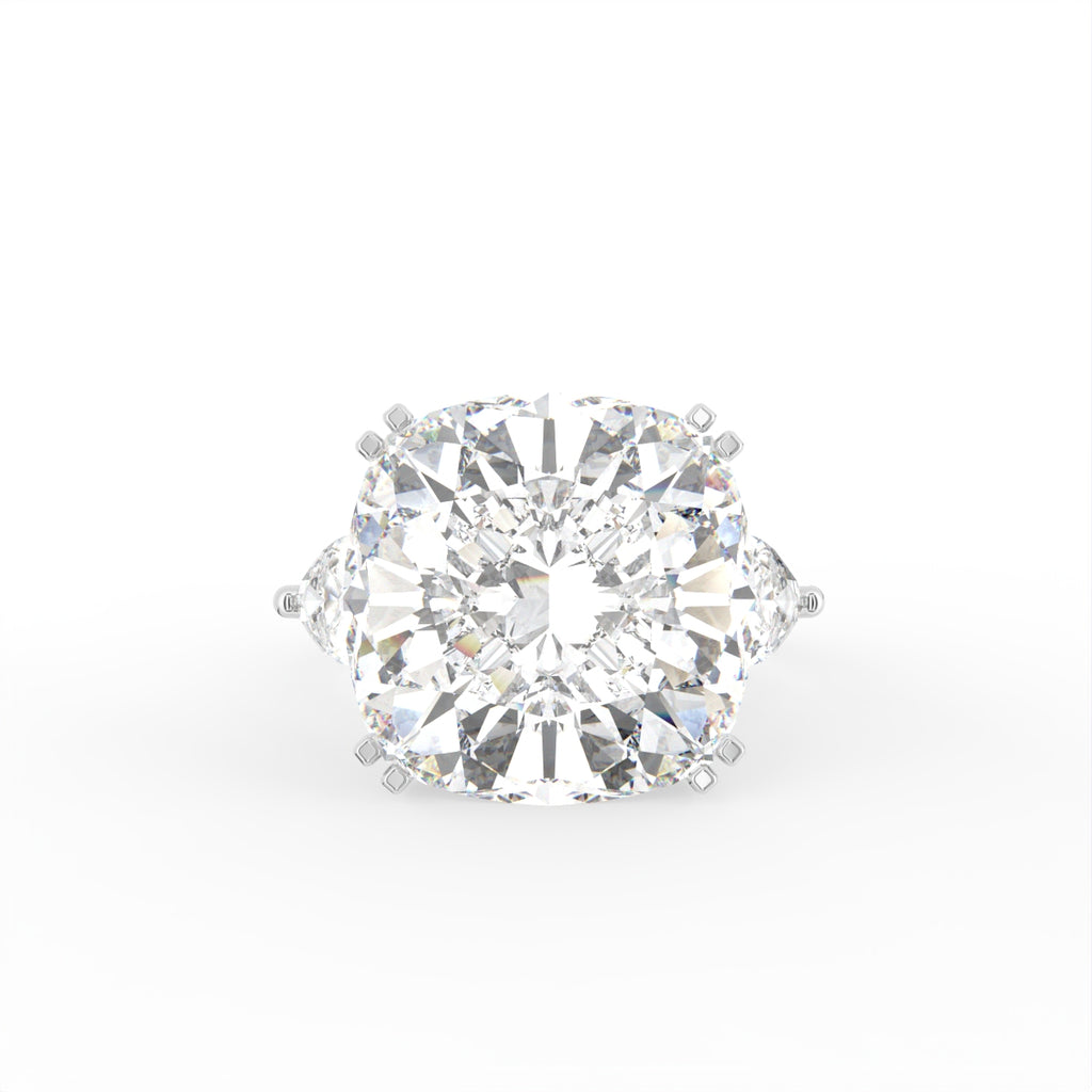 18K Solitaire Cushion Diamond Ring — TOP