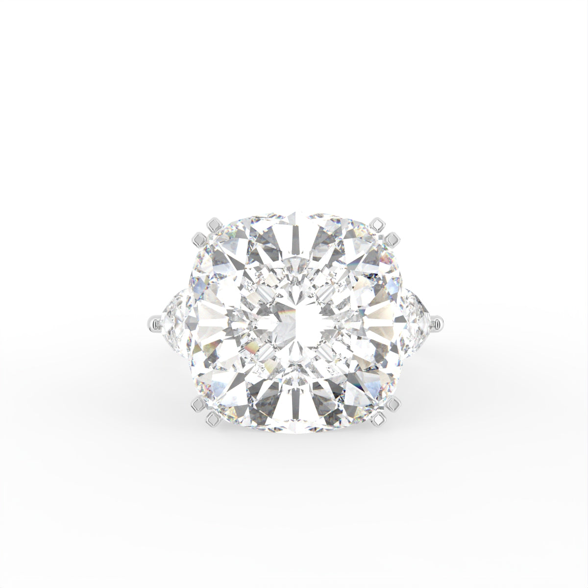 18K Solitaire Cushion Diamond Ring — TOP