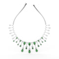 18K Green Pear and Diamond Fringe Necklace — TOP