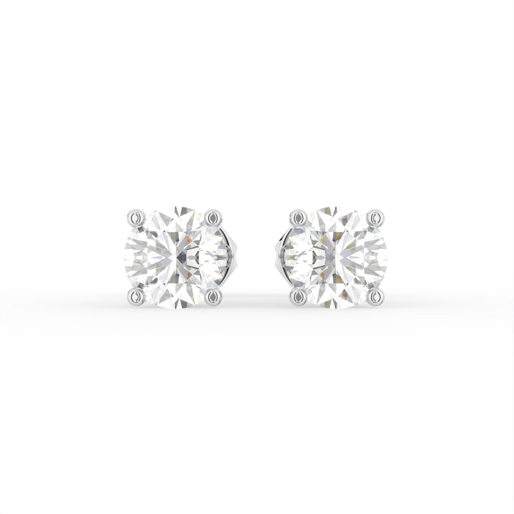18K Stud Diamond Earrings — TOP