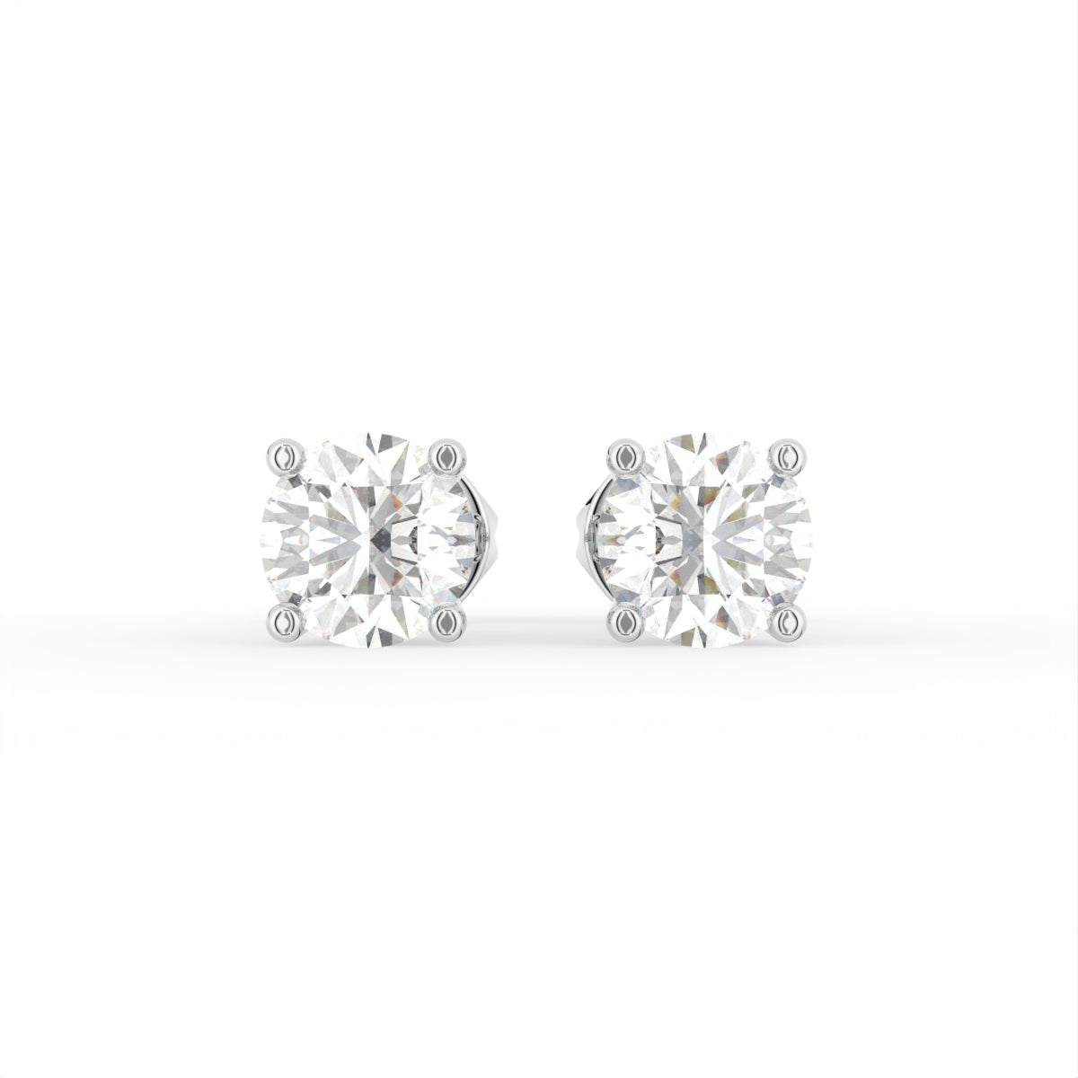 18K Stud Diamond Earrings — TOP