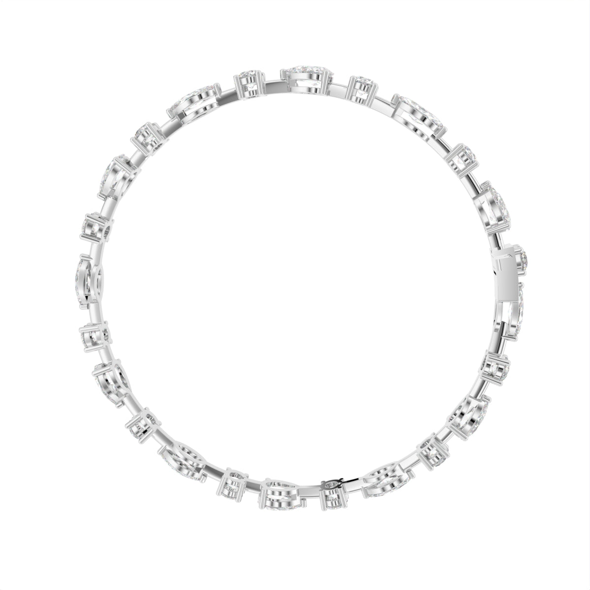 18K Mixed Shape Diamond Bracelet — FRONT