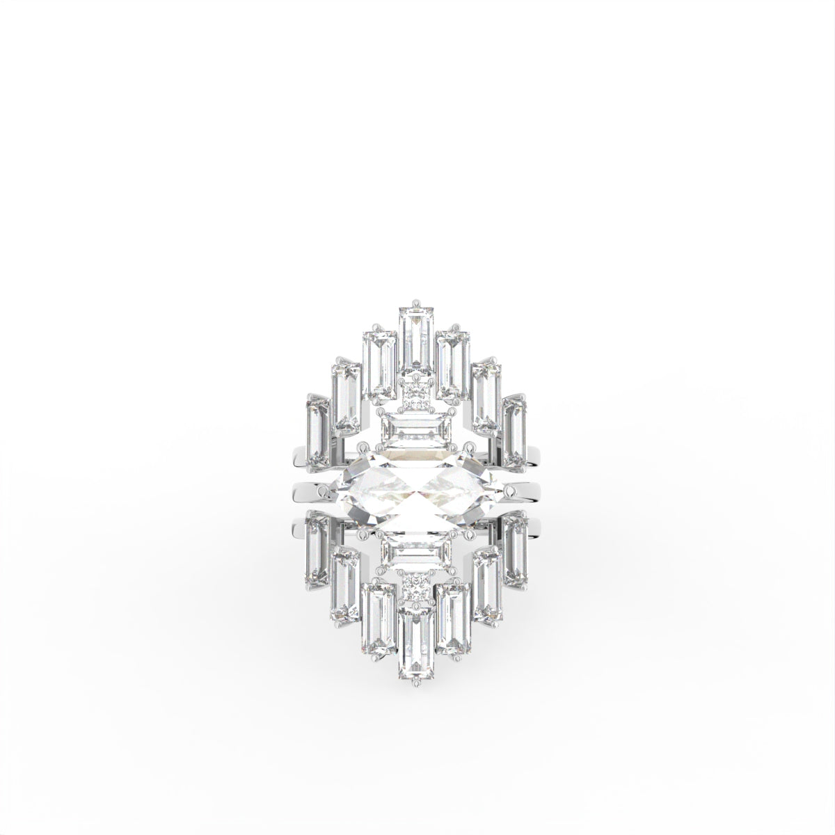 Sterling Silver Diamond Ring — TOP