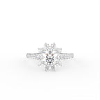 18K Halo Round Diamond Cocktail Ring — TOP