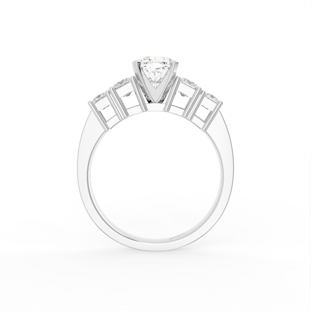 18K Bespoke Cushion Diamond Ring — FRONT