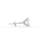 18K Solitaire Princess Diamond Earrings — SIDE VIEW