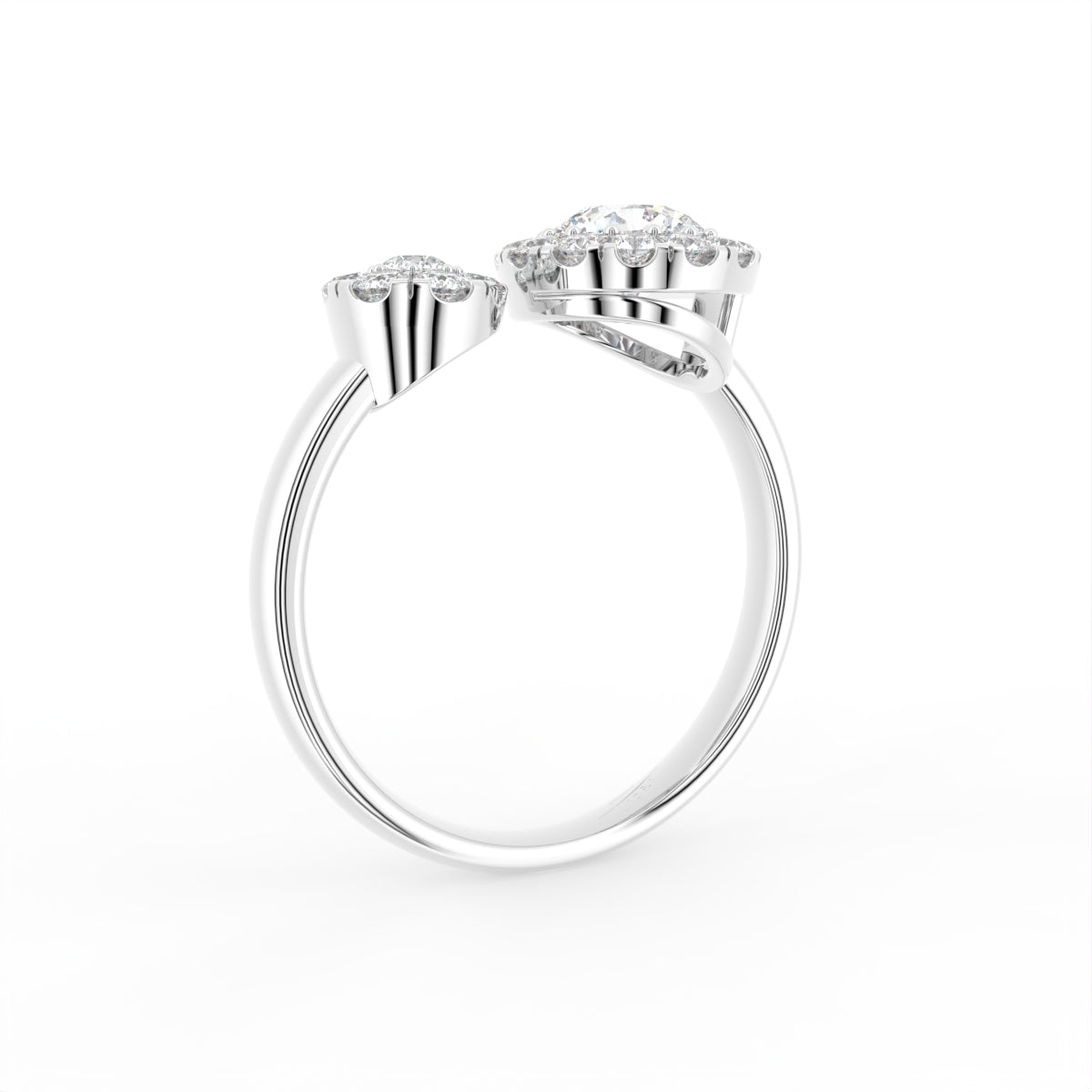 18K Bespoke Round Diamond Ring — 3D VIEW