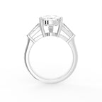 18K Bespoke Pear Baguette Diamond Ring — FRONT