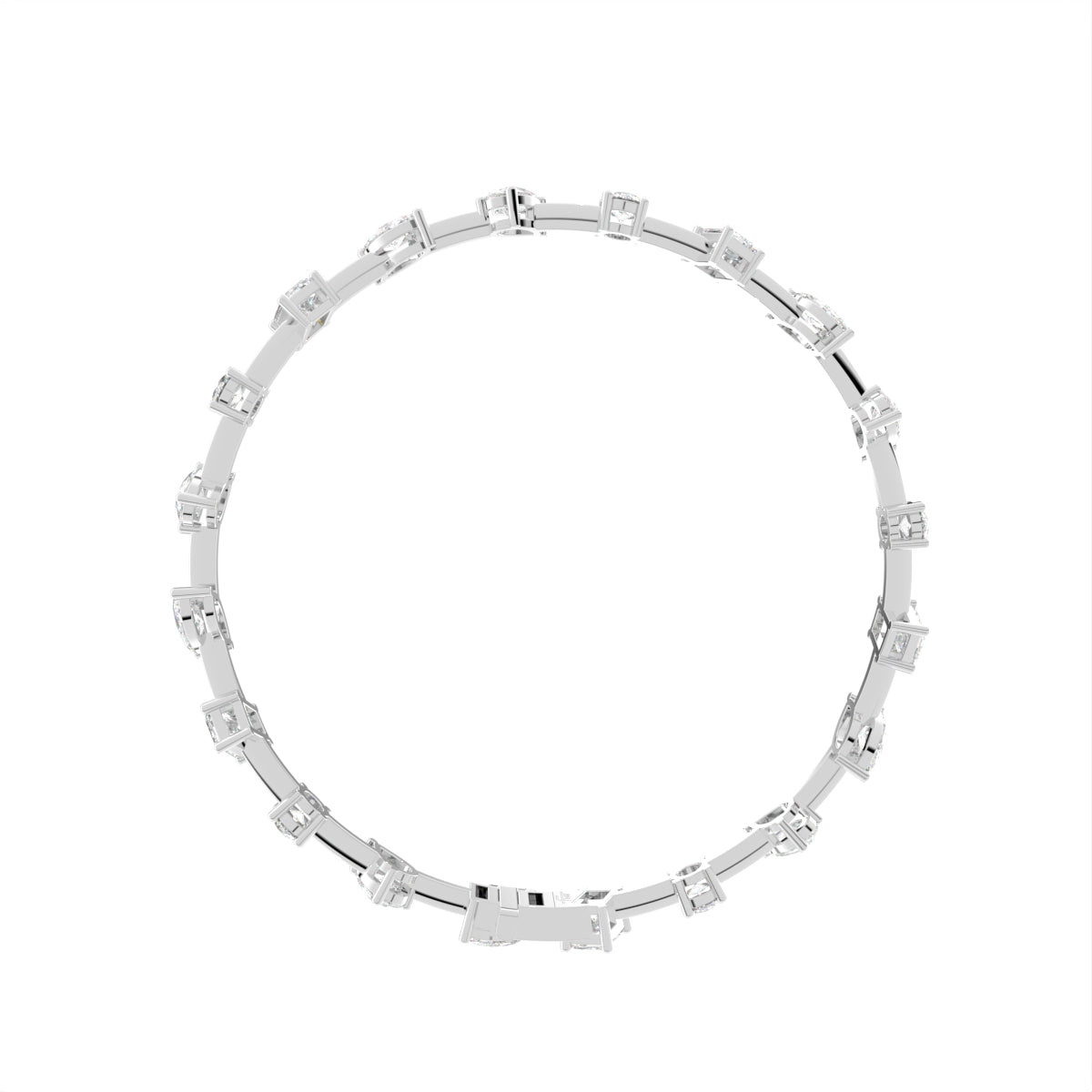18K Mixed-Cut Diamond Bracelet — FRONT