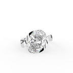 18K Solitaire Oval Diamond Ring — TOP