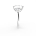 18K Trilogy Radiant-Cut Diamond Ring — SIDE