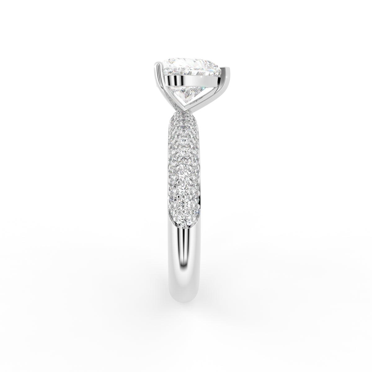 vimg:FJ6774|vimg:FJ6775|18K Solitaire Heart Diamond Engagement Ring — SIDE